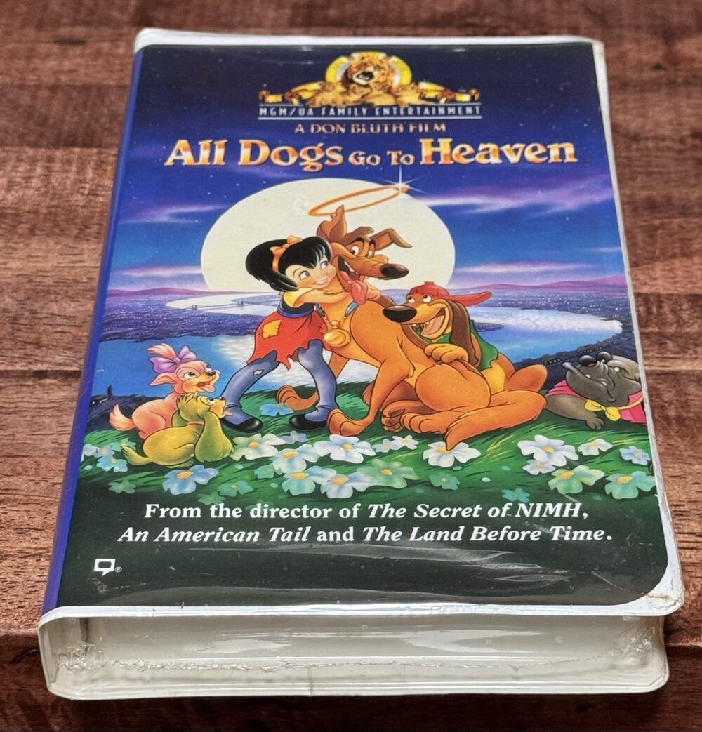 MGM New Sealed All Dogs Go To Heaven VHS Movie Clamshell Case